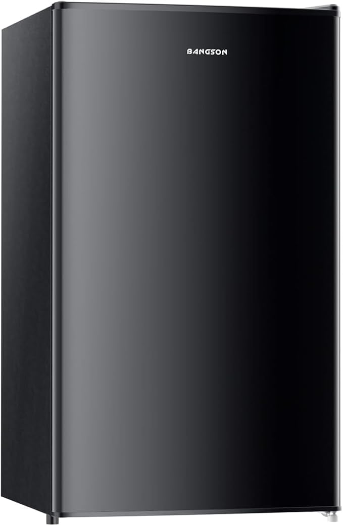 Mini Fridge with Freezer, 3.2Cu.Ft, Single Door Small Refrigerator, Energy-efficient, Low Noise, Mini fridge for Bedroom Dorm and Office, Black by LiveFreshLiveUnrushed