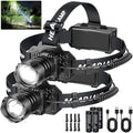 Curtsod Rechargeable LED Headlamp 2-Pack - 99000 Lumens Super Bright with Motion Sensor & 90° Rotation - Waterproof Headlight for Camping, Hiking, Running - 3 Light Modes by Curtsod