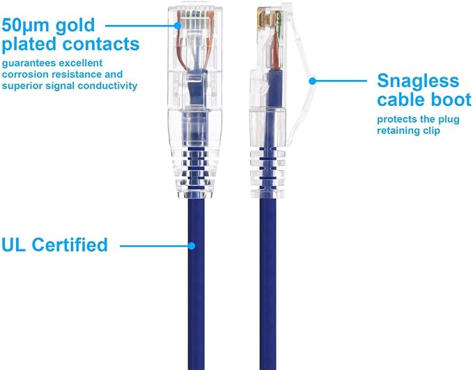 Monoprice Cat6 5ft Purple Component Level Patch Cable UTP 28AWG 550MHz Pure - Image 3