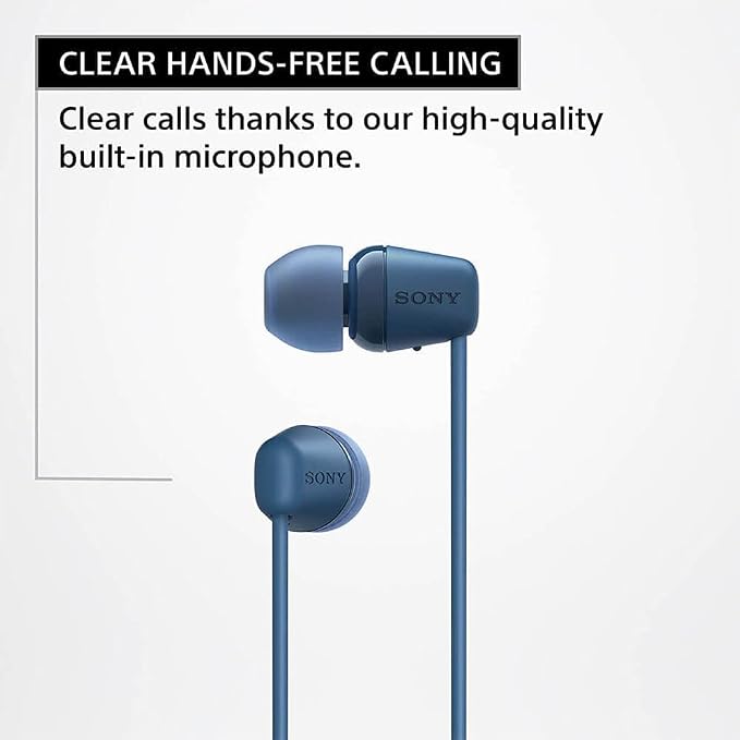 Sony WI-C100 Wireless in-Ear Bluetooth Headphones with Built-in Mic, Black | Up to 25 Hrs of Battery, Clear Hands-Free Calling, Easy Button Operation, Flexible Neckband, IPX4 Water Resistant - Image 5