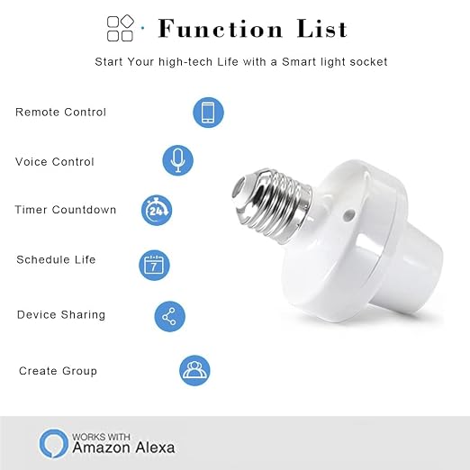 QIACHIP Remote Control Light Socket E26 E27 Bulb Socket Adapter, ZigBee Smart - Image 8