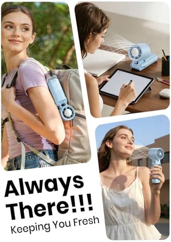 Portable Handheld Turbo Fan, 1-199 Speed Adjustable, Blue - Image 5