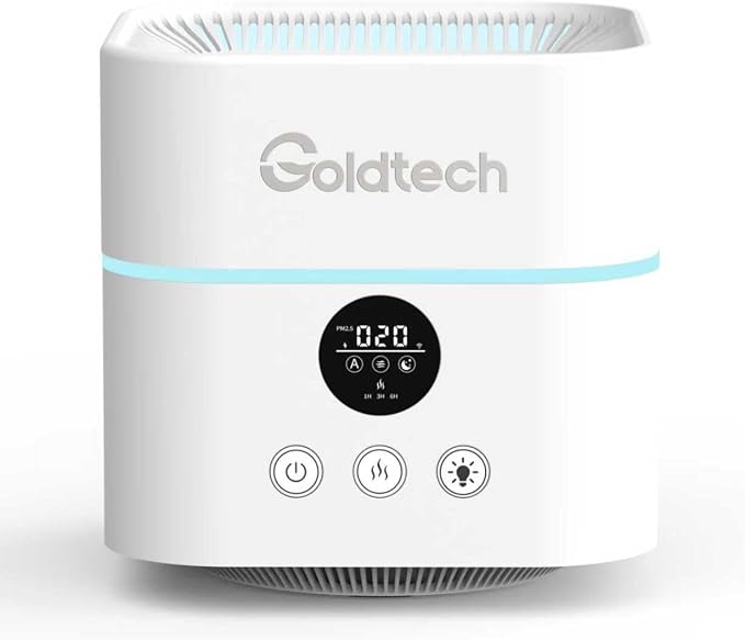 Humidifier and Air Purifier in One for Bedroom Up to 200Ft²,H13 True HEPA Filter Desk Air Purifiers with 500ML Water Tank,LED Light,Small Air Purifier and Humidifier Combo for Bedroom,Office by Unknown