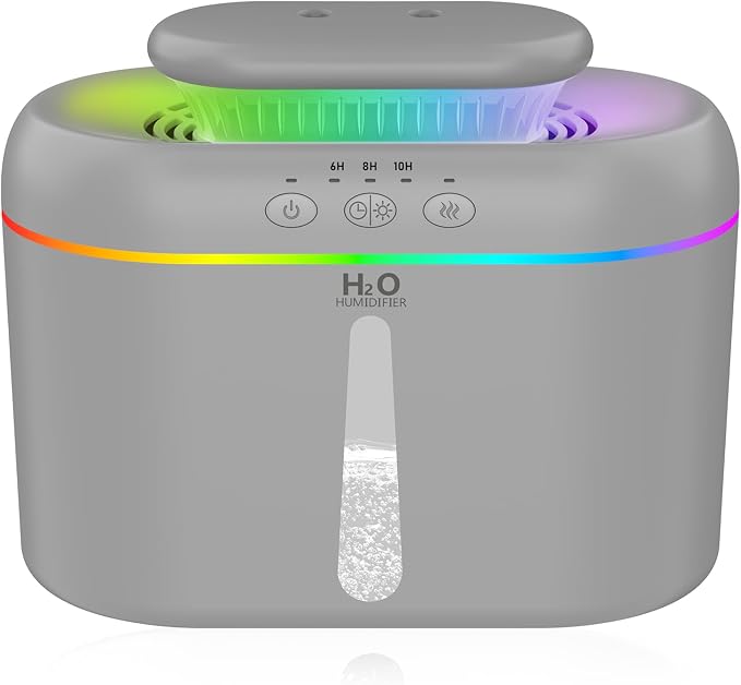 2L humidifiers for bedroom humidifier Home Ultra-Quiet 28 dB Quiet Supersized Cool Mist Air Humidifier for Baby Nursery，Dual Nozzie，Easy to Clean & Fill, 7 Color NightLight by Lisacool