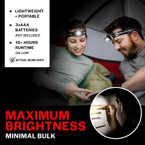 LED Headlamp 2-pack Battery Powered (AAA) (Batteries Not Included) | Head Lamp for Running Hunting Camping Fishing Hiking with Red Light and Adjustable Headband - Bright Forehead Headlamp 7 Modes - Image 6