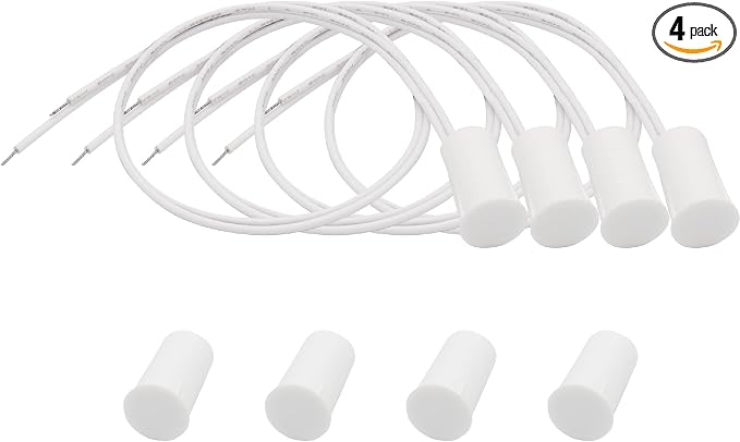 4PCS Recessed Wired Security Window Door Contact Sensor, Normally Closed NC by FOCMKEAS
