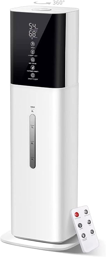 2.11Gal Ultrasonic Cool Mist Humidifier with Timer and Humidistat for Large Rooms - Home, Bedroom, Baby, Adults, Plants by letme