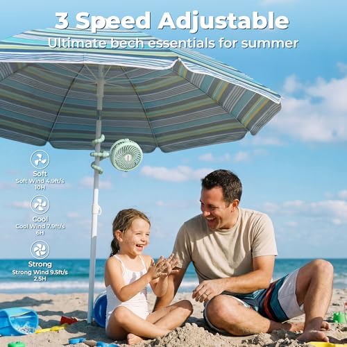 AMACOOL Battery Operated Stroller Fan, Portable Clip On Fan Rechargeable - Image 3