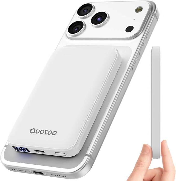 Ouotoo New for Magsafe Portable Charger,5000mAh Power Bank with Type-C 20W PD Fast Charging Travel, Lightweight and Slim, LED Display for Magsafe Battery Pack for iPhone 17/16/15/14/13/12 All Series by Ouotoo