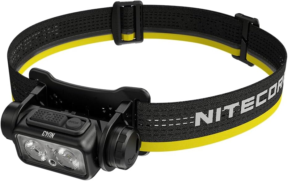 Nitecore NU43 Rechargeable Headlamp, 1400 lumens USB-C Bright Lightweight for Camping, Running, or Working, with Spotlight, Floodlight, Red Light, Including NitecoreS Sticker - Image 2