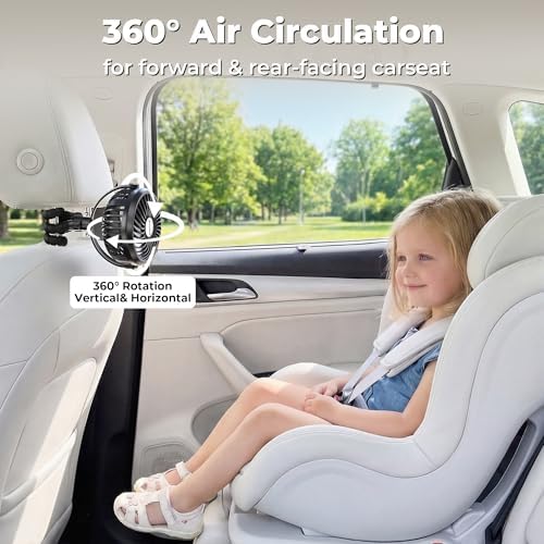 AMACOOL Battery Operated Stroller Fan, Portable Clip On Fan Rechargeable - Image 5