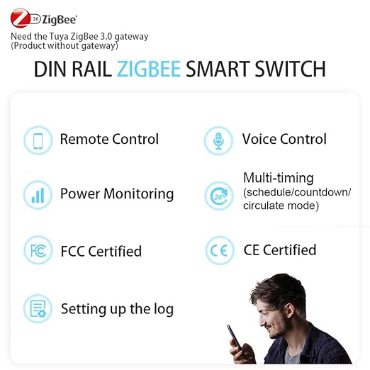 TONGOU ZigBee DIY Smart Switch 50A| DIN Rail Switch| 1P+N 90-240VAC| Real-time - Image 3