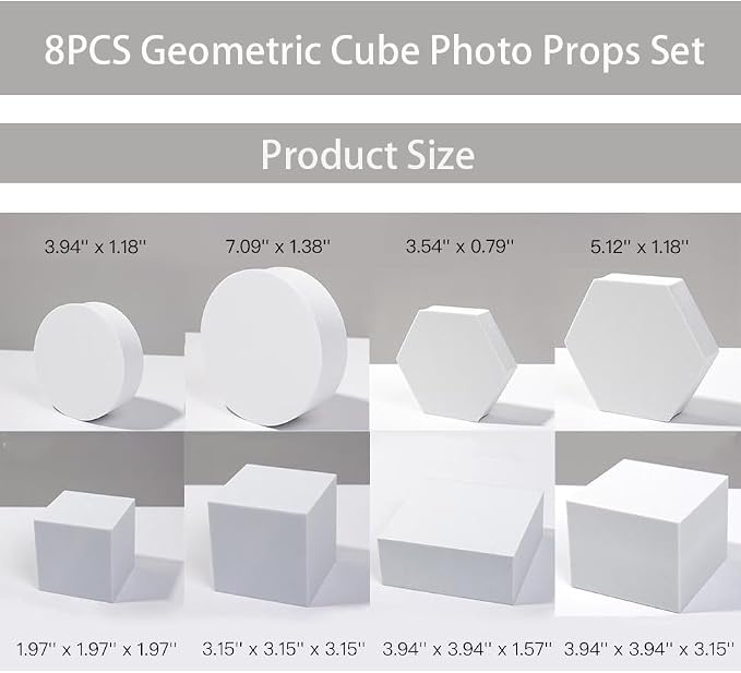 8PCS Geometric Cube Photo Props Set, Hard Foam Photography Background Props - Image 5