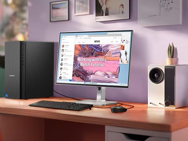 Lenovo IdeaCentre Tower Desktop Computer, 10-core Intel Ultra 5 225 AI PC | 64GB DDR5, 1TB SSD, HDMI + VGA, Wi-Fi 6E, RJ-45, USB-C, Wired Keyboard & Mouse, Windows 11 Home - Image 8