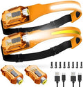 Victoper Rechargeable Headlamp 2Pack, Detachable 230° Wide Beam LED 2in1 Head Lamp with Motion Sensor, Hard Hat Head Light for Adults, 9 Modes Flashlight for Running Hunting Camping Essentials Gear by Victoper