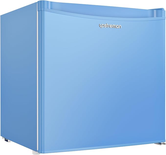 Upstreman 1.7 Cu.ft Mini Fridge with Freezer, Blue-FR17 | Dorm Essentials, Adjustable Thermostat, Energy Saving, Low Noise, Compact Refrigerator for Dorm, Office, Bedroom by StartUpLiveBetter