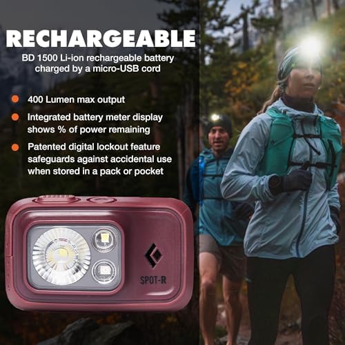 BLACK DIAMOND Spot 400-R Headlamp, Rechargeable, Dimmable, BD Bordeaux - Image 2