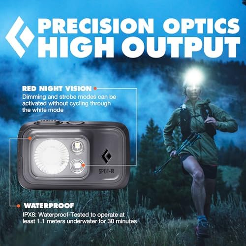 BLACK DIAMOND Spot 400-R Headlamp, Rechargeable, Dimmable, Bright, Graphite - Image 4