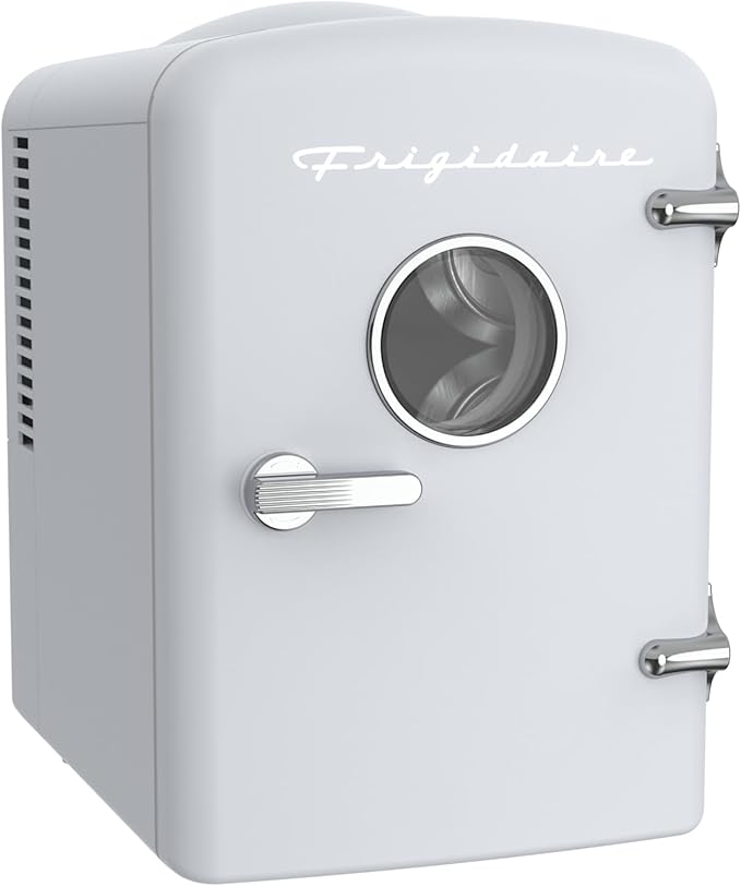 Frigidaire EFMIS171 Retro Mini Portable Personal Fridge - Ideal for Home, Office or Dorm - Includes Carrying Handle, AC/DC Wall/Car Charger (White) - Image 2