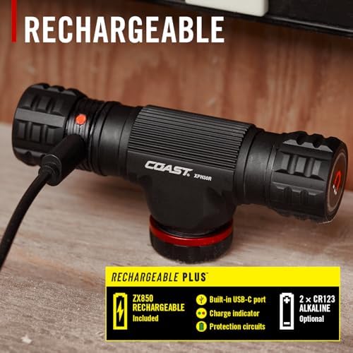 Coast XPH30R 1200 Lumen USB-C Rechargeable Dual Power Headlamp with Twist Focus Beam and Magnetic Base, 4.37 oz. - Black - Image 5