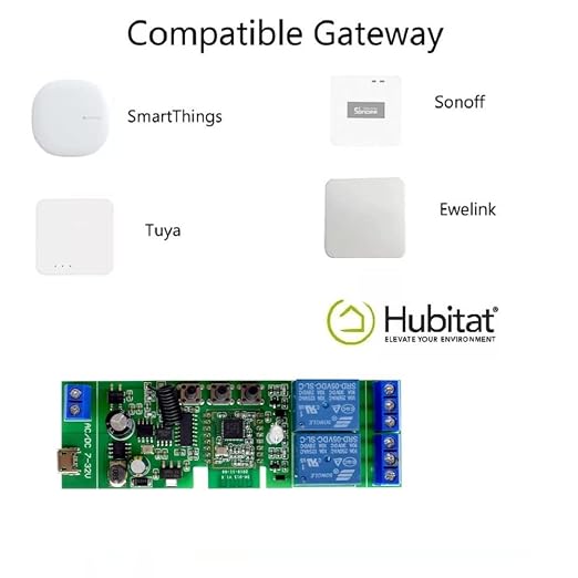 2 Channel 5V 12V ZigBee Smart Relay Switch, Adjustable Self Lock and Momentary - Image 3
