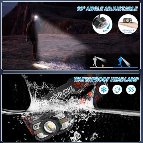 Staaricc 2Pack LED Headlamp Rechargeable, Super Bright Head lamp for Adults - Image 6