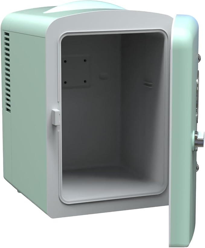Frigidaire EFMIS171 Retro Mini Portable Personal Fridge - Ideal for Home, Office or Dorm - Includes Carrying Handle, AC/DC Wall/Car Charger (Green) - Image 5