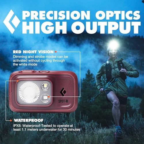 BLACK DIAMOND Spot 400-R Headlamp, Rechargeable, Dimmable, BD Bordeaux - Image 4
