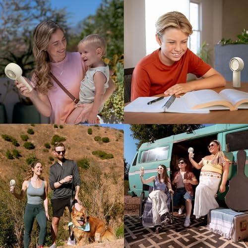 JISULIFE Portable Handheld Turbo Pocket Fan Rechargeable 6000mAh 5-Speed - Image 6