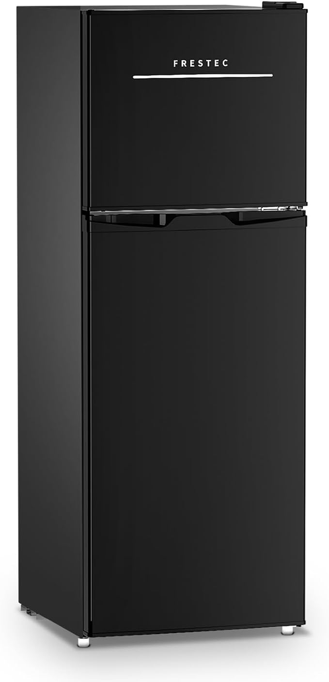 4.7 Cu.Ft Small Refrigerator with Freezer, Small Fridge with Top Freezer, for Dorm, Bedroom, Apartment, and Office, Double Door,black by Frestec
