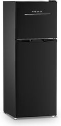 4.7 Cu.Ft Small Refrigerator with Freezer, Small Fridge with Top Freezer, for Dorm, Bedroom, Apartment, and Office, Double Door,black by Frestec