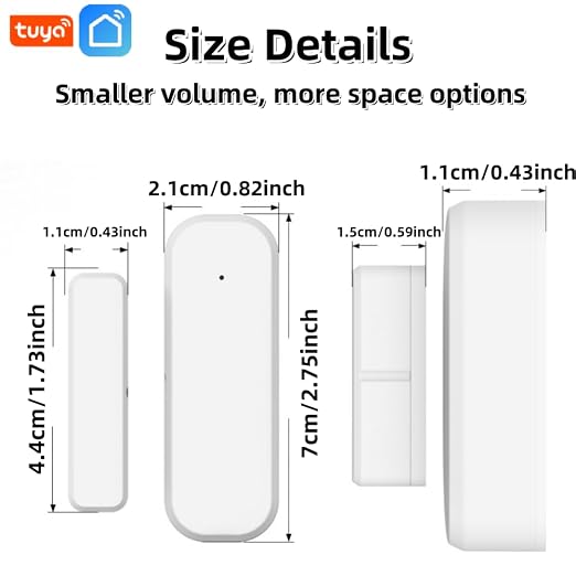 1-Pack Smart Door and Window Sensor, 2.4G WiFi Door Sensor, Tuya/Smart Life - Image 2
