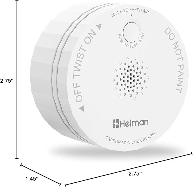 Heiman Carbon Monoxide Detectors, Mini CO Detector Long Battery Operated - Image 9