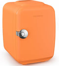 CROWNFUL Mini Fridge, 4 Liter/6 Can Portable Cooler and Warmer Personal Refrigerator for Skin Care, Cosmetics, Beverage, Food,Great for Bedroom, Office, Car, Dorm(Orange) by CROWNFUL