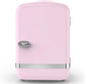 Electactic Mini Fridge for Skincare, 4L/6 Cans Portable Compact Cosmetic Fridge, Retro Desktop Fridge with AC/DC Adapters, Small Cooler and Warmer for Beverage, Makeup, Bedroom, Office, Kids, Pink by Electactic