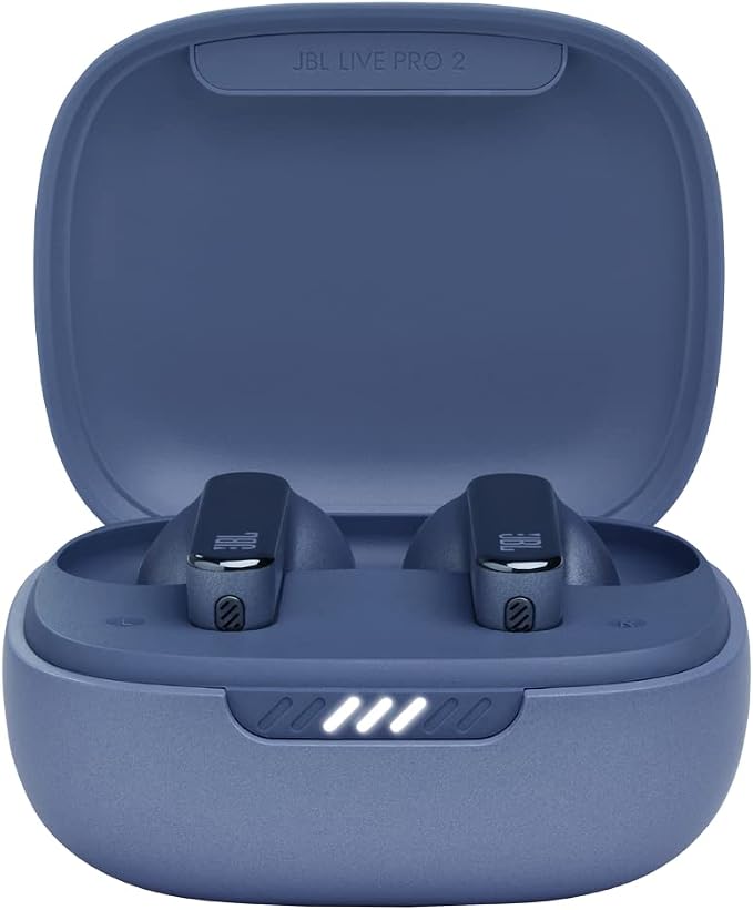 JBL Live Pro 2 TWS - Noise Cancelling Earbuds - Blue | JBL Signature Sound, True Adaptive Noise Cancelling with Smart Ambient, 40 1030 hours of playback with wireless charging - Image 9