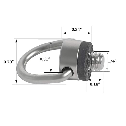 Stainless Steel D Ring Screw Hinged Holder Camera Fixing Screw 1/4"-20 Thread - Image 2