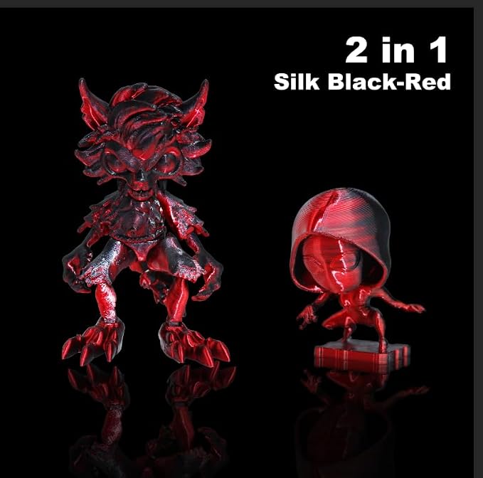 LOVOON PLA Filament 1.75mm Silk Dualcolors Red Black, Shiny Coextrusion PLA - Image 2