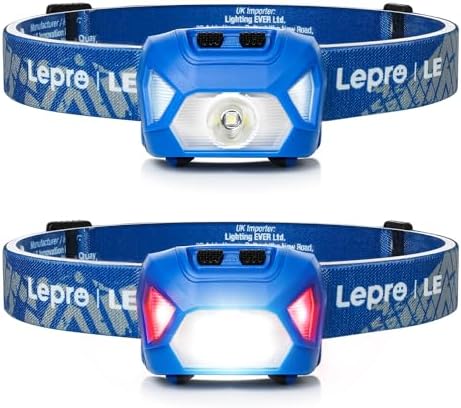 Lepro Headlamp Battery Powered Waterproof LED Headlight 2 Pack - Blue by Lepro
