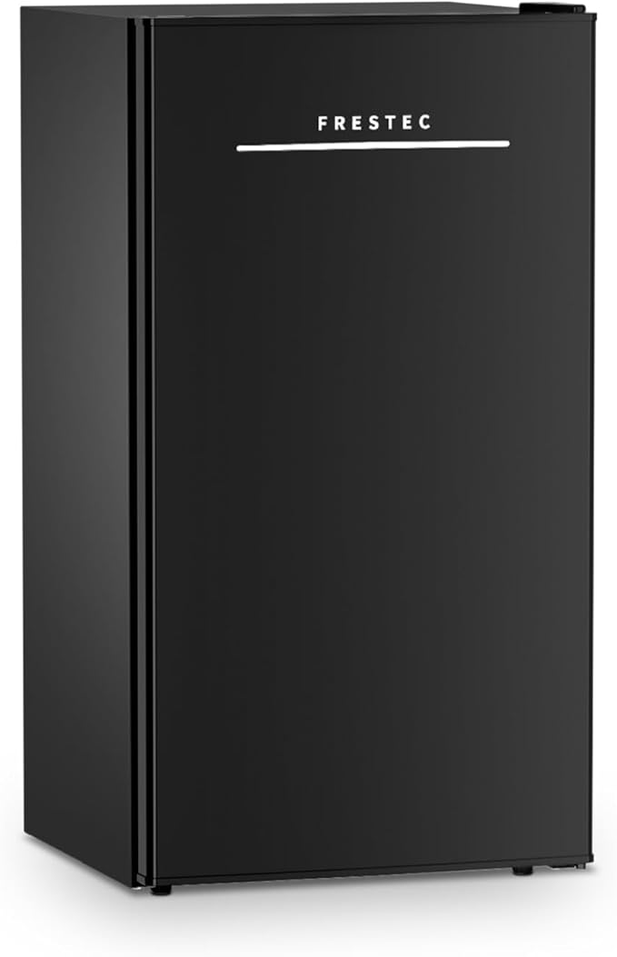 3.2 Cu. Ft. Single Door Mini Fridge with Freezer, Adjustable Thermostat, Energy Saving Low Noise Small Refrigerator for Bedroom Office Dorm, Black by Frestec