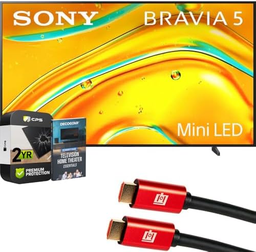 Sony K98XR50 BRAVIA 5 98 inch Mini LED 4K HDR TV (2025) Bundle with CPS Exclusive 2 YR Protection, 2X 4K HDMI Cable & Deco Gear Complete Home Theater Beginner's Guidebook by Unknown