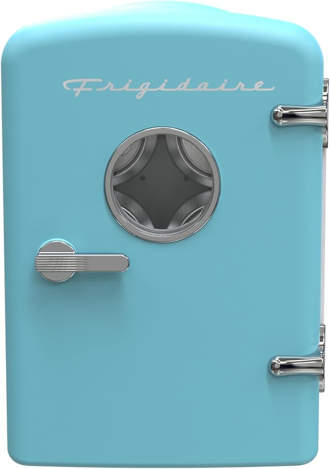 Frigidaire EFMIS171 Retro Mini Portable Personal Fridge - Ideal for Home, Office or Dorm - Includes Carrying Handle, AC/DC Wall/Car Charger (SkyBlu) by Unknown