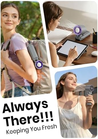 Portable Handheld Turbo Fan, 1-199 Speed Adjustable, Grey Purple - Image 5