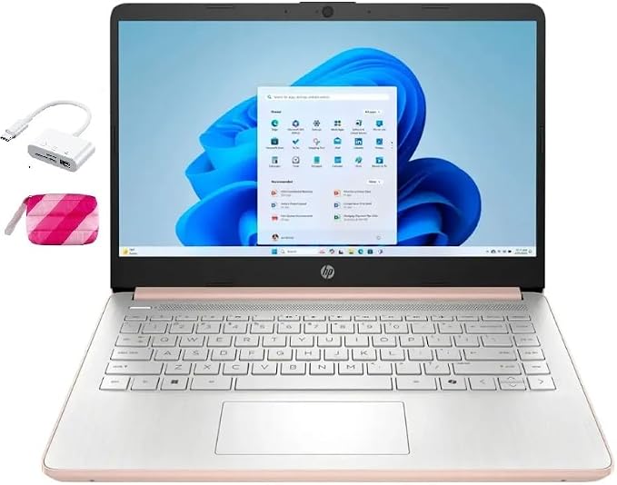 HP Student Laptop, Intel Processor N150(up to 3.6 GHz), 14 Inch LED Screen,8G RAM, 128GB Storange,One Year Office 365, Windows 11 Home,w/YYY Bundle,Rose Gold by Unknown
