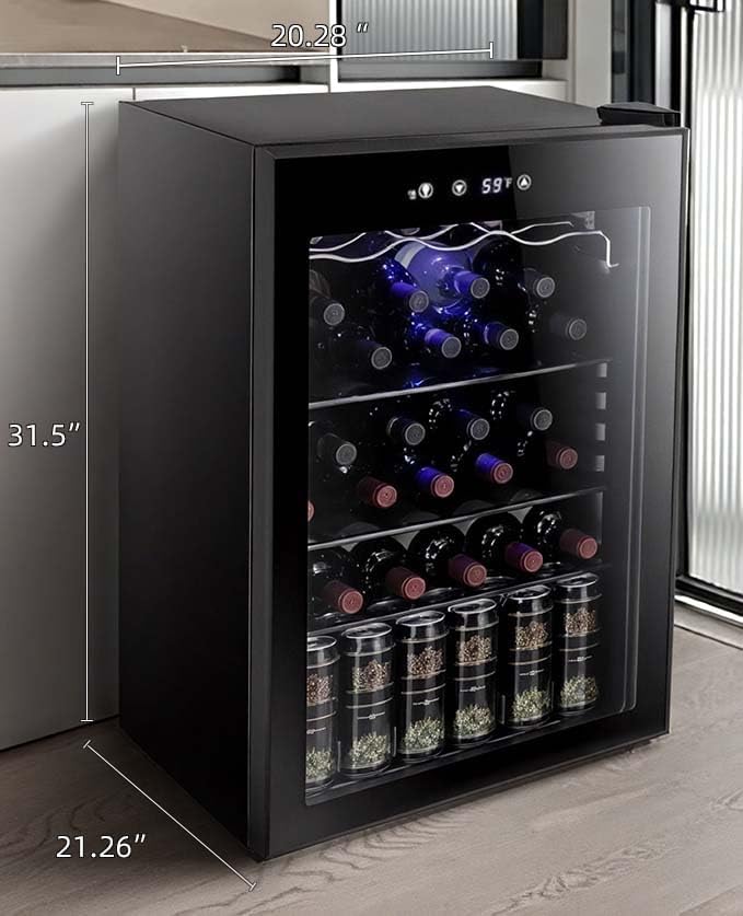 Antarctic Star 36 Bottle Wine Cooler Beverage Refrigerator Small Mini Wine Cellar Beer Soda Bar Fridge Quiet Operation Compressor Adjust Temperature Freestanding Black, 4.4 Cu. Ft | 36 Bottle Capacity, Clear Front Glass Door, for Red wine Beer Soda, Qu... - Image 6