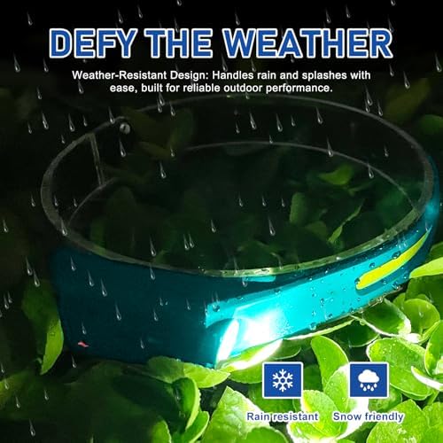 Nessciera Rechargeable LED Headlamp (Blue), 400 Lumens, 230° Wide Beam, USB-C, IPX4, 5 Modes — Lightweight, Adjustable Headband; Hard Hat Clips for Camping, Hiking, Running & Repairs, Gift - Image 5