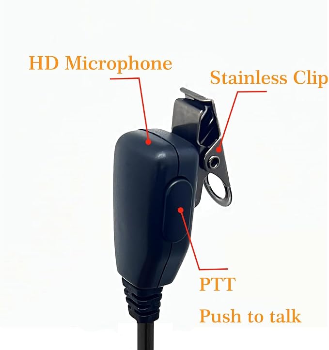 Walkie Talkies Earpieces with Mic 2 Pin Covert Air Acoustic Tube Headset - Image 6