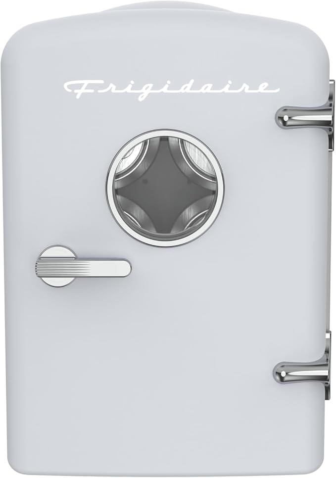 Frigidaire EFMIS171 Retro Mini Portable Personal Fridge - Ideal for Home, Office or Dorm - Includes Carrying Handle, AC/DC Wall/Car Charger (White) by Unknown