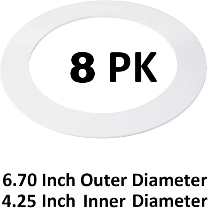 8 Pack Matte White Goof Trim Ring - Image 8
