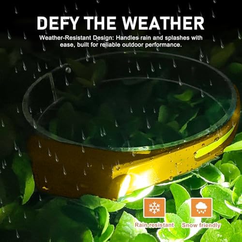Nessciera Rechargeable LED Headlamp, 400 Lumens, 230° Wide Beam, USB-C, 5 Modes — Lightweight, Adjustable Headband; Hard Hat Clips for Camping, Hiking, Running, Repairs & Gift (1, Yellow) - Image 5